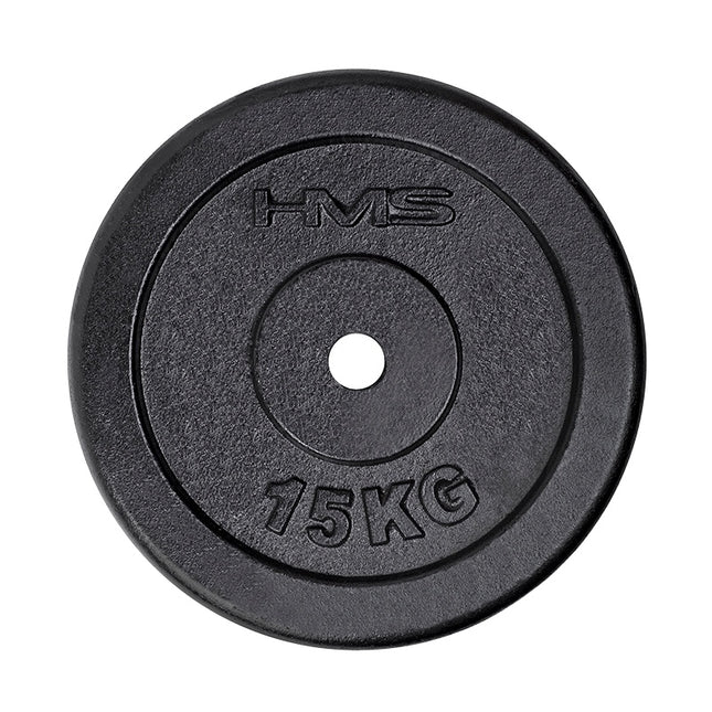 15 kg melns svara disks spēka treniņiem