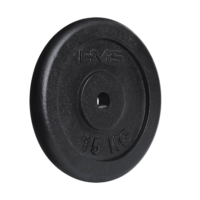 15 kg melns svara disks spēka treniņiem