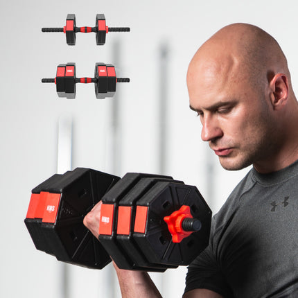 15 kg kompozītmateriāla stieņa un hanteļu komplekts