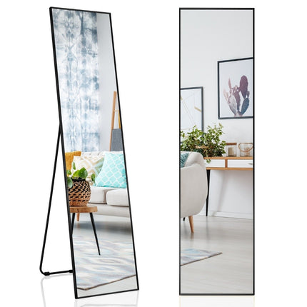 160 x 40 cm pilna garuma spogulis 2 vienā stāvspogulis un sienas spogulis, kas izgatavots no triecienizturīga stikla, melns