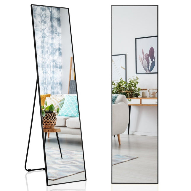 160 x 40 cm pilna garuma spogulis 2 vienā stāvspogulis un sienas spogulis, kas izgatavots no triecienizturīga stikla, melns