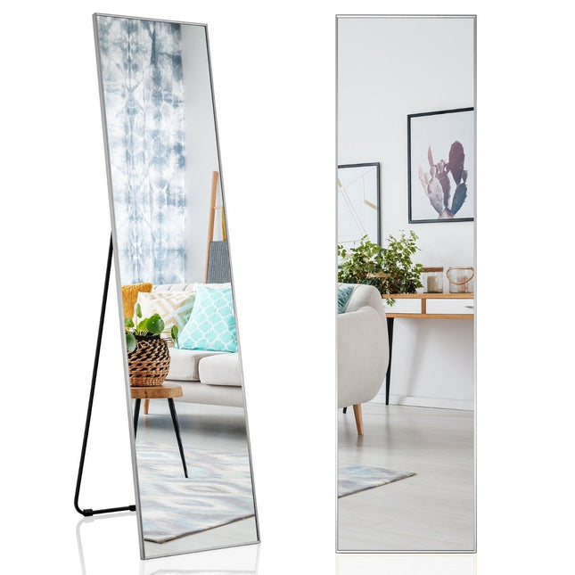 160 x 40 cm pilna garuma spogulis 2 vienā stāvspogulis un sienas spogulis, kas izgatavots no triecienizturīga stikla sudraba krāsā