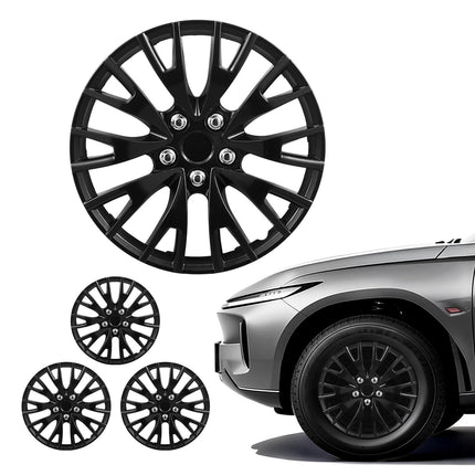 16-Inch Hubcaps Set of 4, Snap-On 20-Spoke Gloss Black