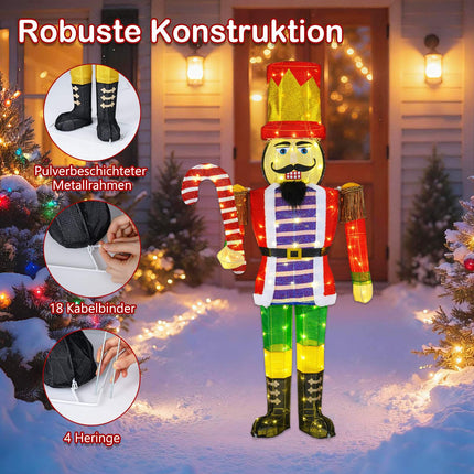 170 cm Ziemassvētku Riekstkodis ar Cukurniedru - LED gaismiņas