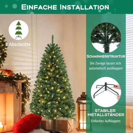 180 cm mākslīgā Ziemassvētku eglīte, 200 LED diodes, 568 zaru gali