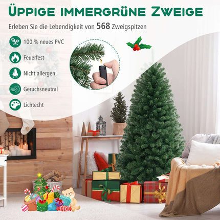 180 cm mākslīgā Ziemassvētku eglīte, 200 LED diodes, 568 zaru gali