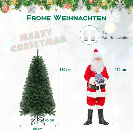 180 cm mākslīgā Ziemassvētku eglīte, 200 LED diodes, 568 zaru gali
