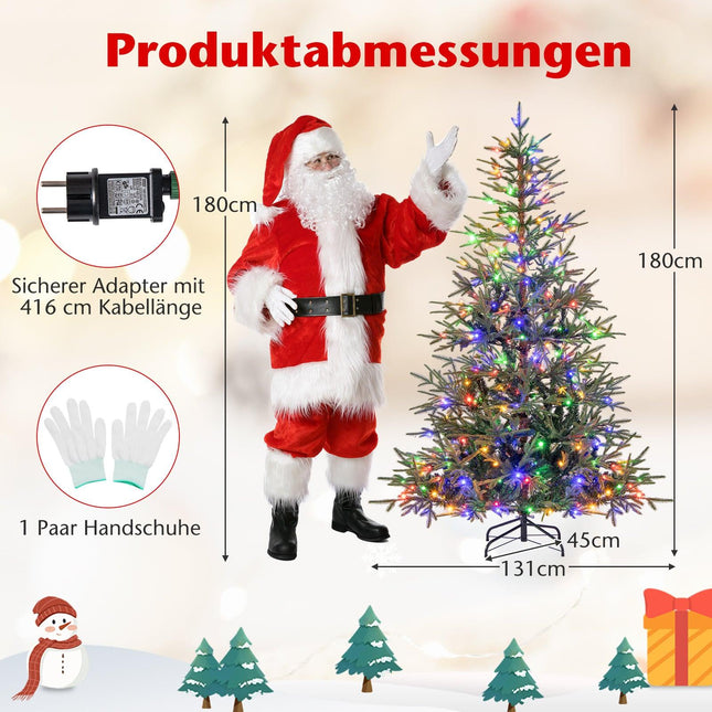 180 cm mākslīgā Ziemassvētku eglīte ar 250 LED gaismiņām