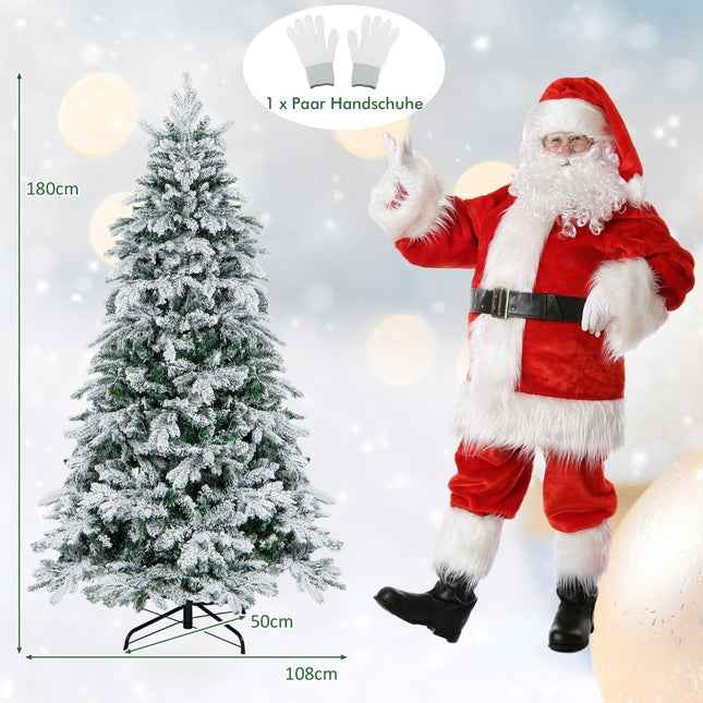 180 cm mākslīgā Ziemassvētku eglīte ar 260 silti baltām LED gaismām