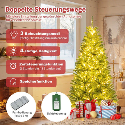 180 cm mākslīgā Ziemassvētku eglīte ar 700 LED gaismiņām
