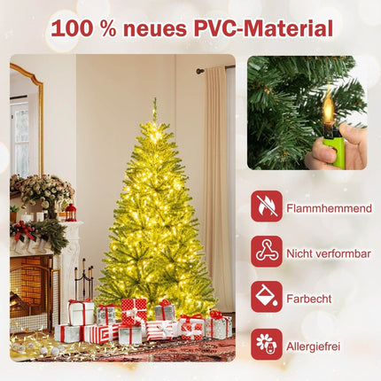 180 cm mākslīgā Ziemassvētku eglīte ar 700 LED gaismiņām