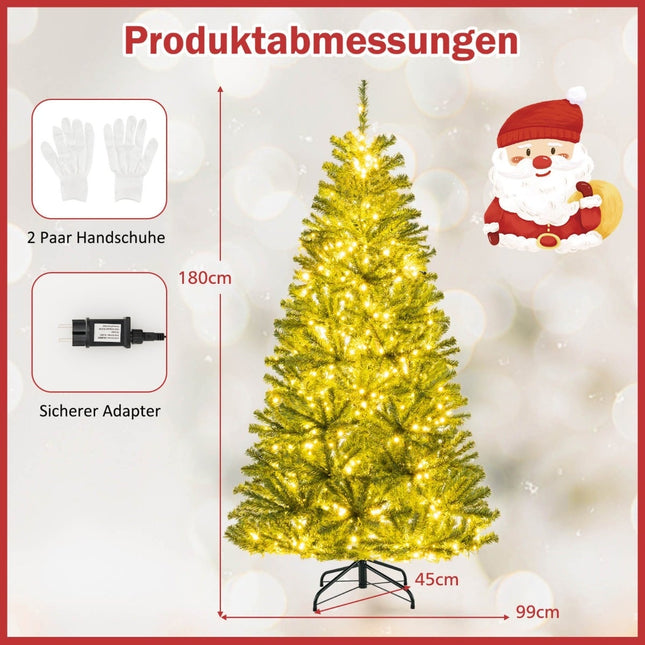 180 cm mākslīgā Ziemassvētku eglīte ar 700 LED gaismiņām