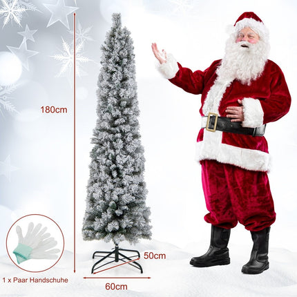 180 cm Ziemassvētku eglīte Sniegs klāta Ziemassvētku eglīte ar 150 silti baltām gaismiņām
