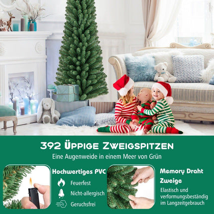 180 cm zīmuļu Ziemassvētku eglīte mākslīgā Ziemassvētku eglīte ar 392 zaļiem zaru galiem