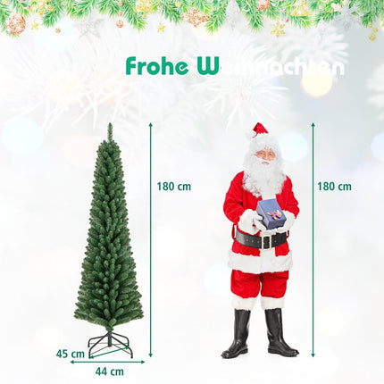 180 cm zīmuļu Ziemassvētku eglīte mākslīgā Ziemassvētku eglīte ar 392 zaļiem zaru galiem