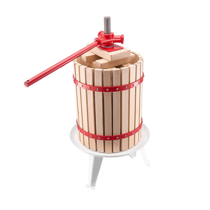 18L Manual Fruit Wine Press – Beechwood Basket, 8 Blocks