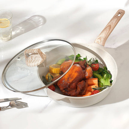 19-Piece Nonstick Granite Cookware Set, Induction, White
