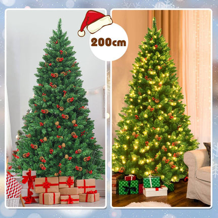 200 cm mākslīgā Ziemassvētku eglīte Ziemassvētku eglīte ar 1100 zariem un augstākās kvalitātes mākslīgo eglīti zaļā krāsā