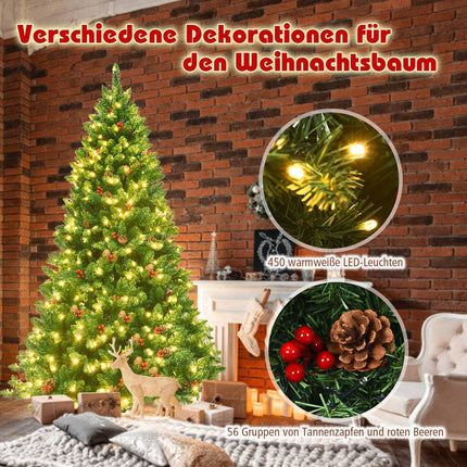 200 cm mākslīgā Ziemassvētku eglīte Ziemassvētku eglīte ar 1100 zariem un augstākās kvalitātes mākslīgo eglīti zaļā krāsā