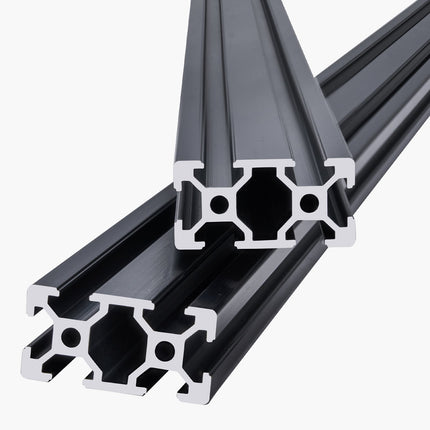 2040 T-Slot Aluminum Extrusion, 4 Pack, 1000mm Black