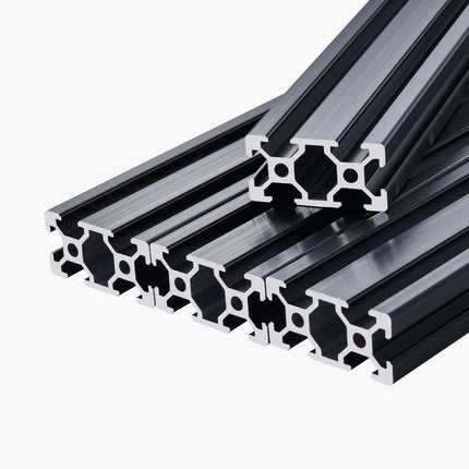 2040 T-Slot Aluminum Extrusion, 4 Pack, 1000mm Black