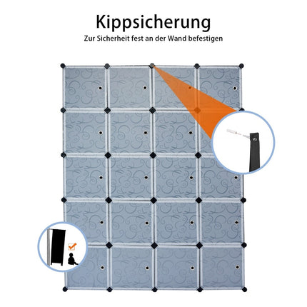 20 kubu uzglabāšanas organizators, melns, paštaisāms plastmasas plaukts