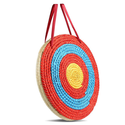 20-Inch 3-Layer Straw Round Archery Target With Handle