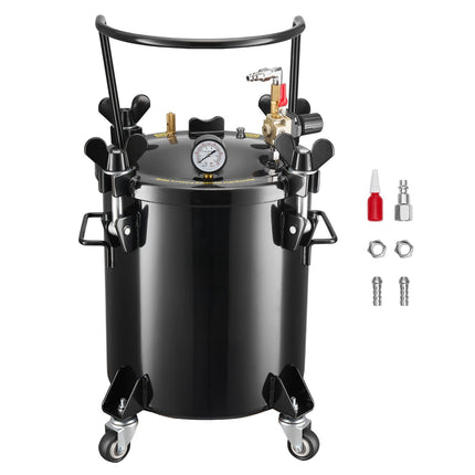20L Pressure Pot Tank, Steel, 3 Quick-Connect Couplers