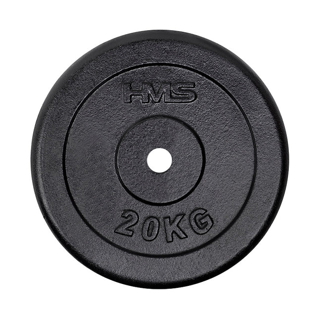 20 kg melns svara disks spēka treniņiem