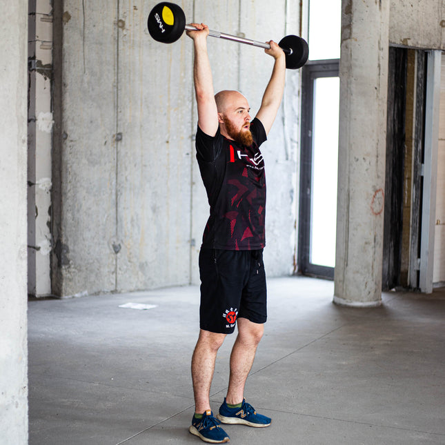 20 kg gumijas pārklāts stienis - sporta zāles svarcelšanas aprīkojums