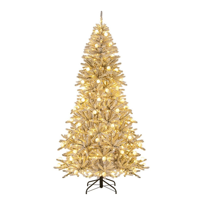 210 cm mākslīgā Ziemassvētku eglīte, sniega klāta, 350 LED diodes
