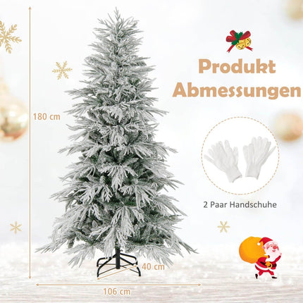 210 cm mākslīgā Ziemassvētku eglīte, sniega klāta, 350 LED diodes