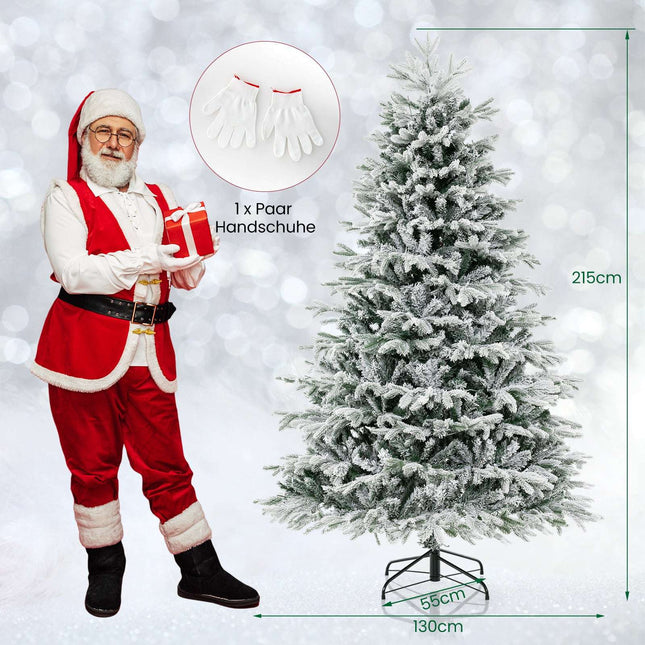 210 cm mākslīgā Ziemassvētku eglīte ar sniegu un 450 LED diodēm
