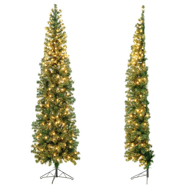 210 cm Ziemassvētku puse eglīte ar 150 LED gaismiņām