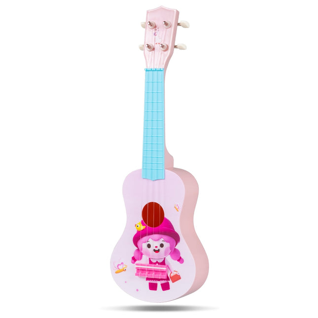 21 collu rozā ukulele bērniem, neilona stīgas, piemērota iesācējiem