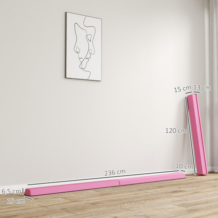 236 cm saliekama līdzsvara sija, pārnēsājama vingrošanas sija, neslīdoša līdzsvara sija, vingrošanas un līdzsvara sija līdz 80 kg, bērniem no 3 gadu vecuma, iekštelpām un āra lietošanai, gaiši sarkana