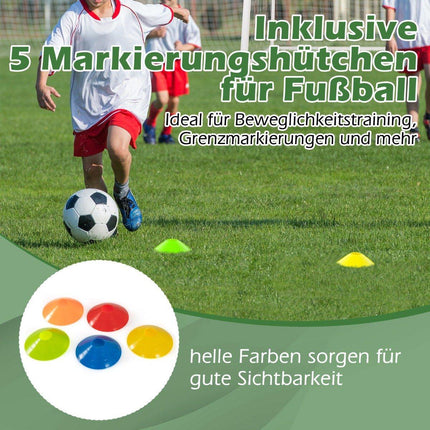 245 x 180 cm futbola vārti ar augstas izturības tīklu un 6 zemes radzēm, laikapstākļiem izturīgi vārti, futbola treniņi
