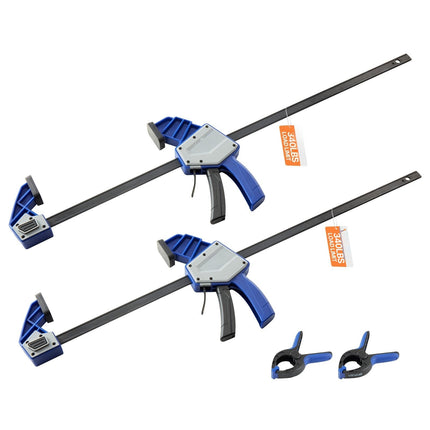 24-Inch Bar Clamps, 2-Pack One-Hand Clamp/Spreader