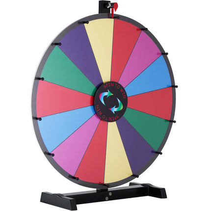 24-Inch Spinning Prize Wheel, 14 Slots, Tabletop, Dry Erase