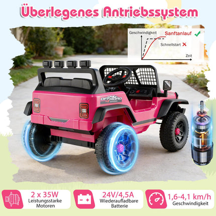 24 V elektriskā bērnu automašīna ar tālvadības pulti, mūziku, LED gaismām
