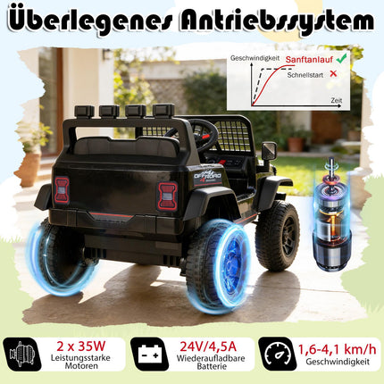 24 V elektriskā bērnu automašīna ar tālvadības pulti, mūziku, LED gaismām