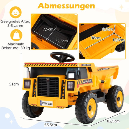 24 V bērnu elektriskais pašizgāzējs ar tālvadības pulti, dzeltens
