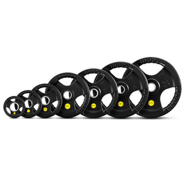 25 kg gumijas pārklājuma olimpiskais trīsdaļīgais svaru disks