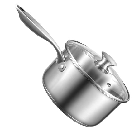 2.5 Qt Saucepan With Steamer Insert, Glass Lid, Induction