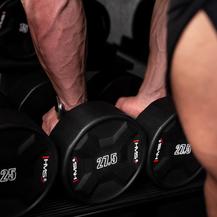 27,5 kg poliuretāna hantele - izturīgs fitnesa aprīkojums
