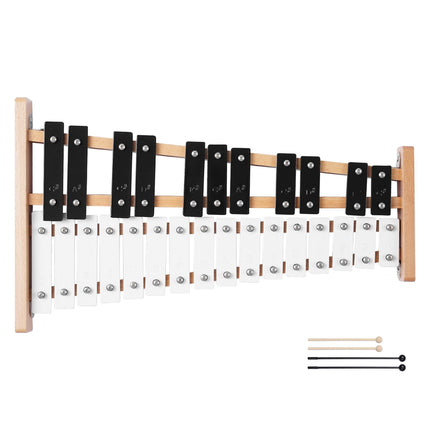 27-note glockenspiel, metal keys, 4 mallets, bag