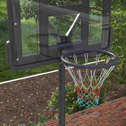 2-vienā basketbola statīvs, 195-370 cm, regulējams augstums, basketbola grozs ar tērauda statīvu