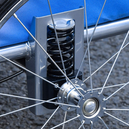 2 vienā suņu piekabe Jogger velosipēda piekabe suņu velosipēda piekabe zila + pelēka 155 x 83 x 108 cm