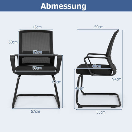 Divdaļīgs ergonomisks viesu krēslu komplekts ar jostasvietas atbalstu