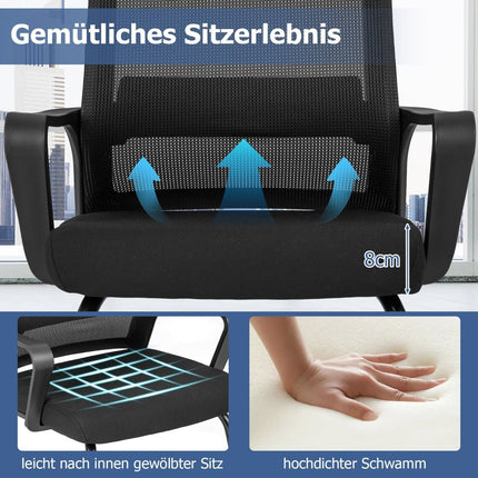 Divdaļīgs ergonomisks viesu krēslu komplekts ar jostasvietas atbalstu